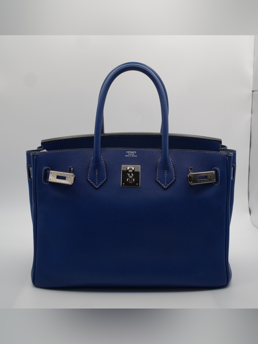 Hermes Birkin 30 Epsom Leather with Palladium Hardware in blue electrique.